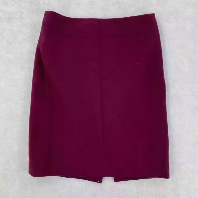 J CREW The Pencil Skirt Womens Size 4 Burgundy Wool Maroon Lined Slit Career