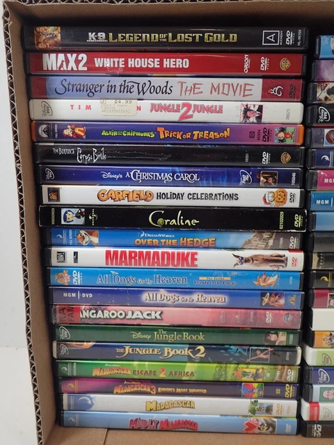 Used Dvd WHOLESALE BOX LOT (40) mixed used DVD movies untested Children Family ...