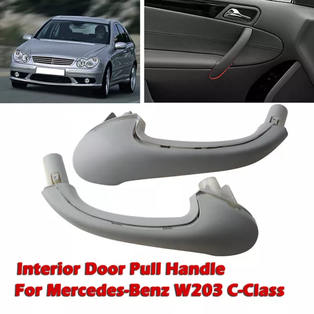 Grey Front Interior Door Pull Handles For Mercedes C Class W203 03-07 Left+Right