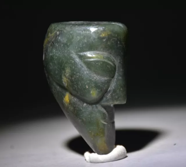 2.2" Chinese Hongshan Culture Old Hetian Jade Sun God Helios Head Mask Pendant