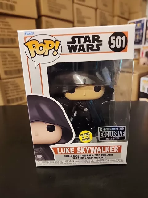 Funko Pop! Star Wars: Mandalorian Luke Skywalker GITD Exclusive Minor Box Damage