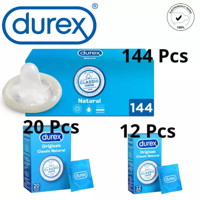 Durex Natural Basic Kondome 12 - 20 - 144 Stück Original Condom Nennweite 56 mm