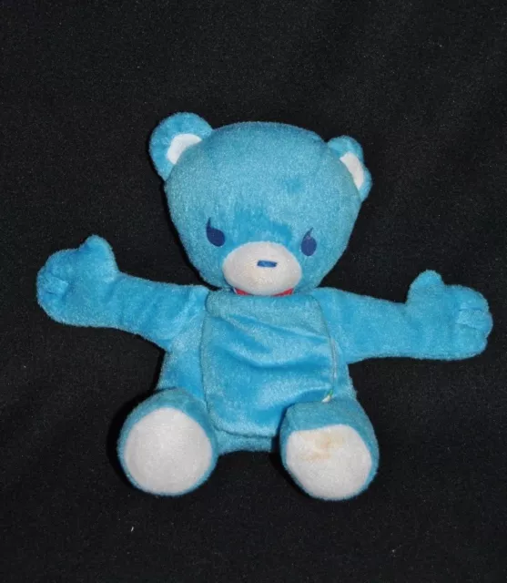Peluche Doudou Ours Livre  NESTLE Nounours Bleu Blanc Arbre Papillon 18 cm NEUF