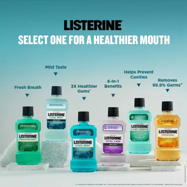 Listerine Original | Cool Mint |TotalCare|Cavity Fighter | Fresh Burst Mouthwash
