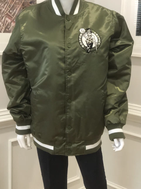 NBA Boston Celtics Starter Black Label GIII Satin Full Snap Jacket Green Rare