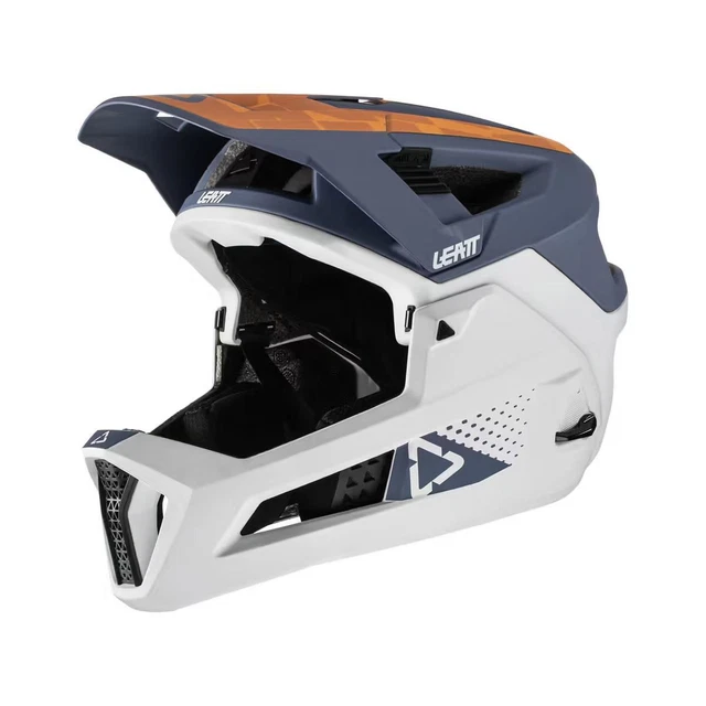 FULLFACE HELMET MTB 4.0 Enduro Removable Chinguard Rust White/Blue