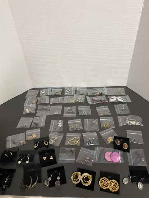 50 prs Pierced Earrings Jewelry Lot some  big selection assorted styles