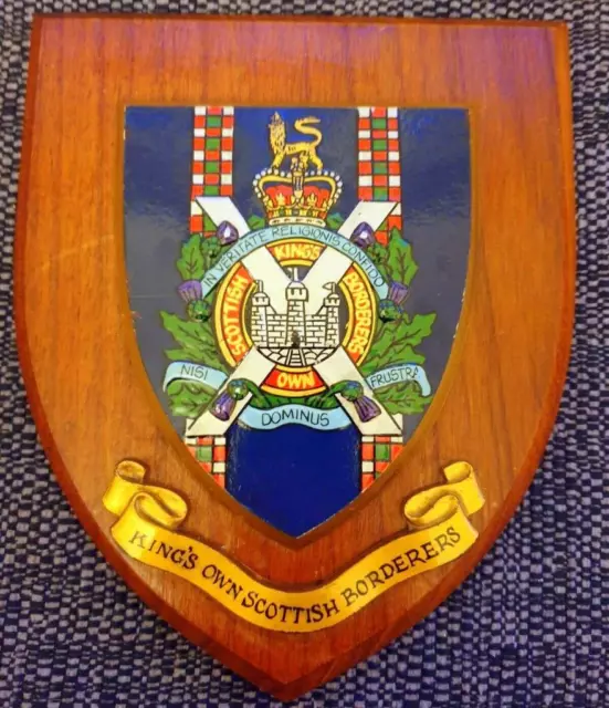 Placa de escudo de cresta de roble vintage regimiento Old Kings Scottish Borderers z