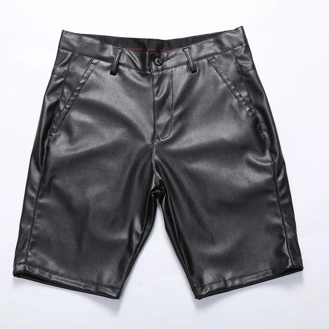 Pantaloncini cargo con tasca in vera pelle da uomo e pantaloni sportivi da...