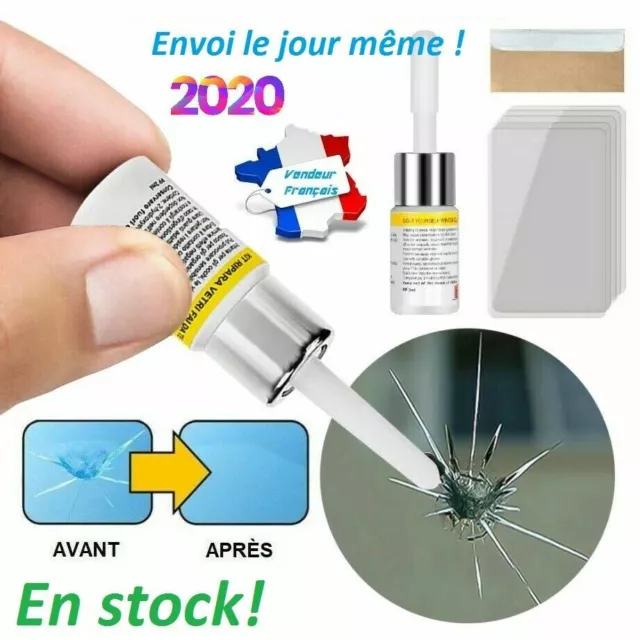 Kit Réparation Résine Pour Verre Fissuré Rayé Éclat Pare-Brise Écran Téléphone