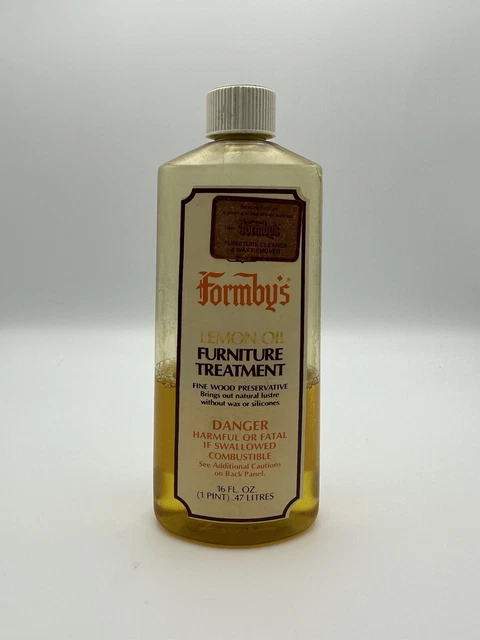 Vintage Formby’s Lemon Oil Furniture Treatment Wood 16 oz 1 Pint 40% Full Polish