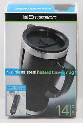 Emerson Travel Mug Stainless Steel Heated 12V Adapter BRAND NEW