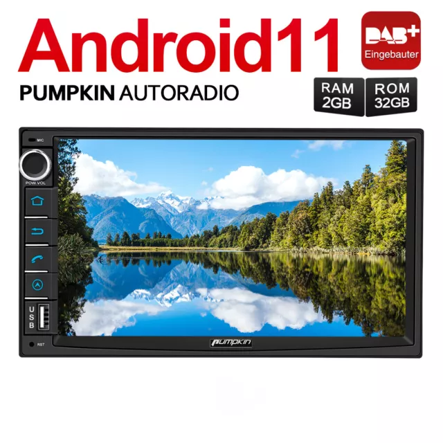 Pumpkin 2Din Android 12 Autoradio mit 10.1 Zoll Bildschirm und