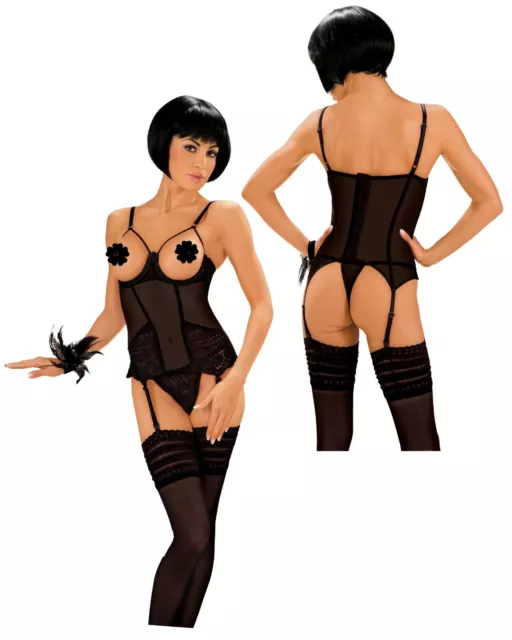 Corsetto con reggicalze e string Tg M Roxana 630901 Sexy Lingerie notte donna SC