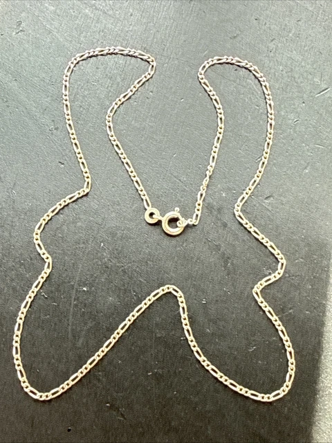 Collier Chaîne Argent Massif 925 Maille Art Nouveau - Motif Cubique, Très Bel état (occasion)