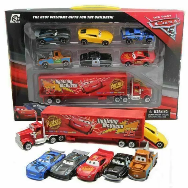 7pcs Cars Racer 2 Lightning McQueen Mack Truck Kids Toy Collection Set Xmas Gift