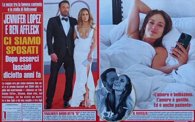 Italian Clipping Ritaglio 2022 JENNIFER LOPEZ BEN AFFLECK siamo sposati 4 PAGINE