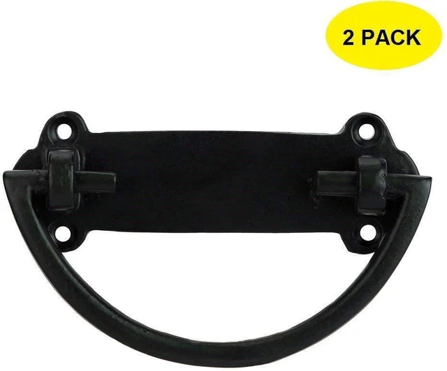 Black Cast Iron Gate Latch Wooden Barn Shed Doors, Gates, Farmhouse Set Of 2