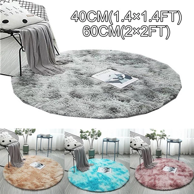 Alfombra redonda tinte peluda sala de estar dormitorio alfombra antideslizante