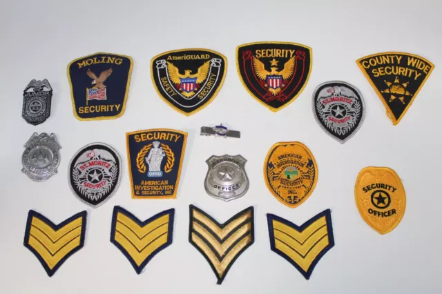 Security Badge Patch and military patch lot of 15+ St Moritz, Moling, Ameriguard