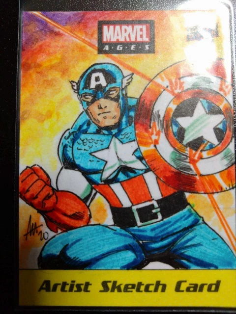 Captain America Artist Sketch Card 1Of1 Sherwin Santiago autograph