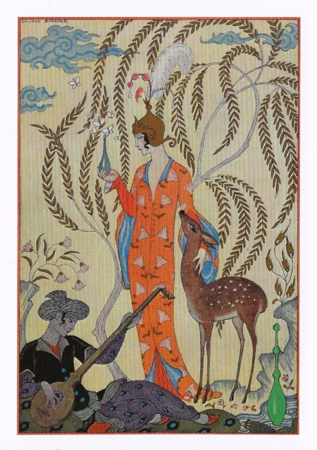 Postcard George Barbier "Persia" 1928 Illus. from Romance of Perfume MINT Unused