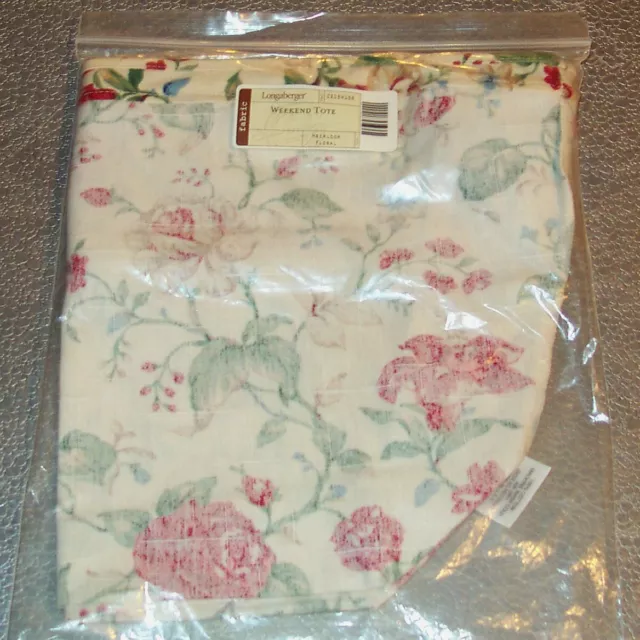 Longaberger Heirloom Floral WEEKEND TOTE Zippered Basket Liner ~ New Ships FREE!