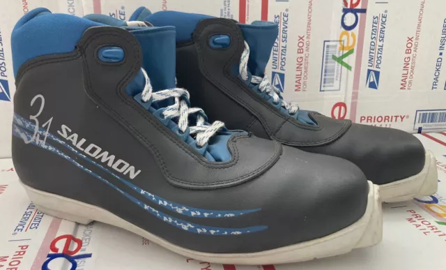 Salomon Mens 3.1 Cross Country Ski Boots US 12 / EUR 46 SNS PROFIL Black Blue