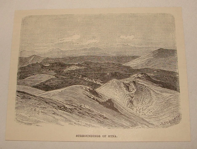 1893 Rivista Incisione ~ Dintorni Di Etna, Italia