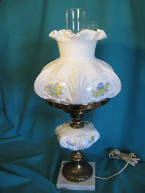 Vintage Fenton Hand Painted Student Lamp