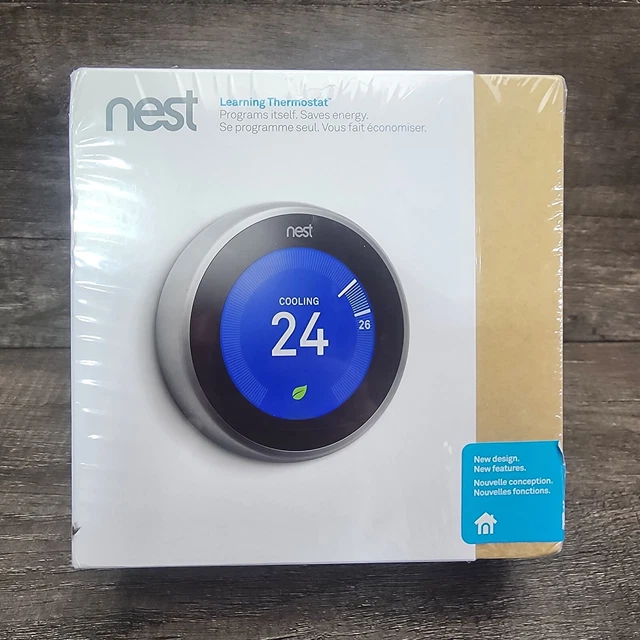 GOOGLE NEST 3RD Gen Smart Learning Thermostat - Stainless Steel