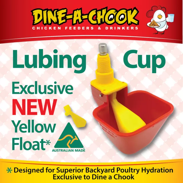 Dine a Chook Lubing Chicken Drinker-Cup-Poultry -Waterer-Nipple-Drinker Feeder