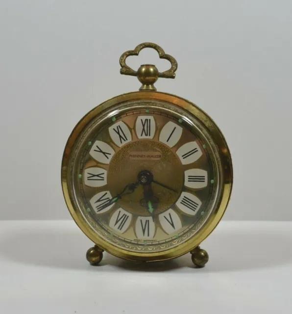 PHINNEY-WALKER from GERMANY Travel Alarm Clock Vintage Rare