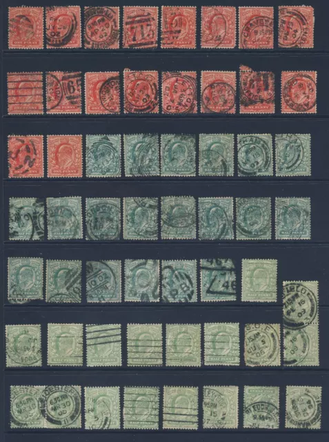 GB KE7 1902 - 1911 1d Scarlet & ½d Green Study Lot Of 112 Stamps 3