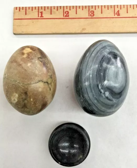Vintage Marble/Granite Eggs (Lot of 3)
