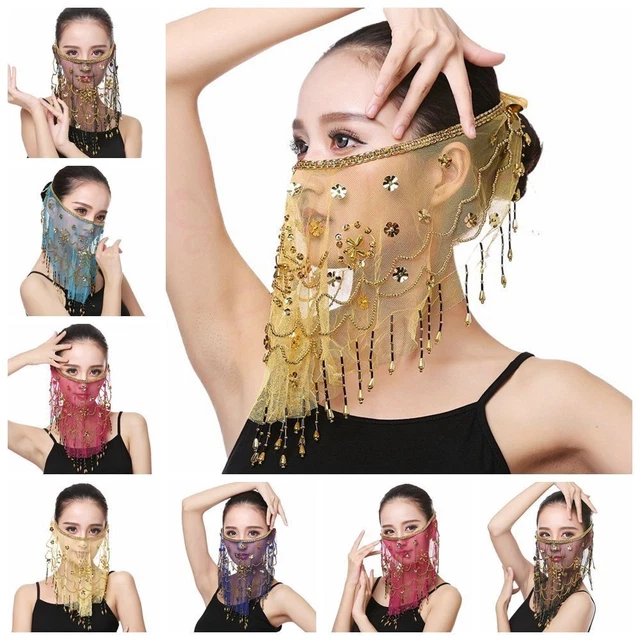 ventre Costumes Maille Visage Voile Voiles de danse du ventre Voile de visage