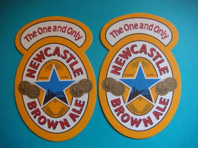 2 Beer Coaster Bar Mats ~ Newcastle Brown Ale ~ North Yorkshire, England Brewery