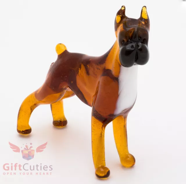 Art Blown Glass Figurine of the Boxer dog