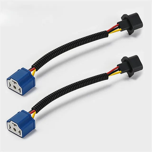 2x H4 9003 To H13 9008 Pigtail LED Headlight Converter Harness Sockets Adapter