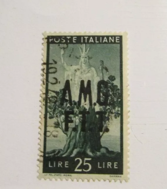 ITALY Trieste Scott #12 Θ overprint  AMG  FTT , fine + 102 card