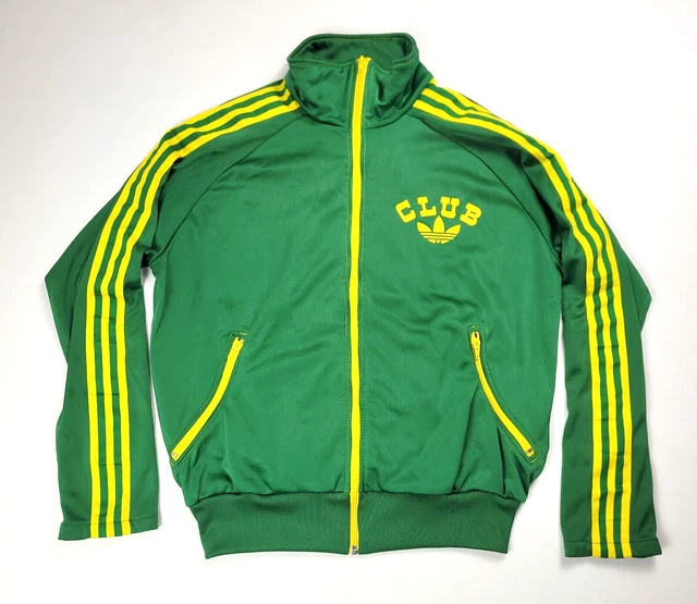 vinatge Adidas club Original  track zip  Jacket  rasta  jamaica size L