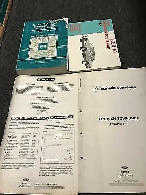 1991 Lincoln Town Car Service Shop Repair Manual Set W EVTM & EWDS Oem Worn