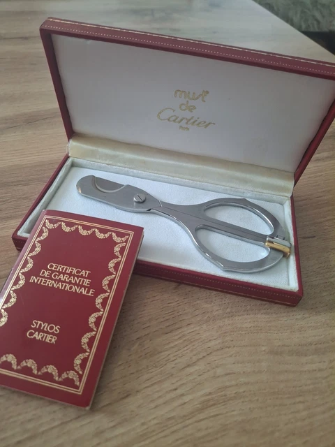 VINTAGE MUST DE Cartier Cigar Cutter with Box & International