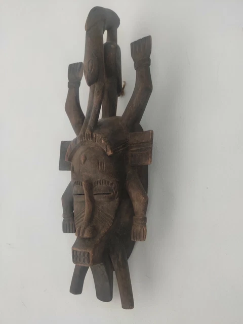 African wooden Mask SENOUFO. Masque africaine en bois cote d'ivoire 3