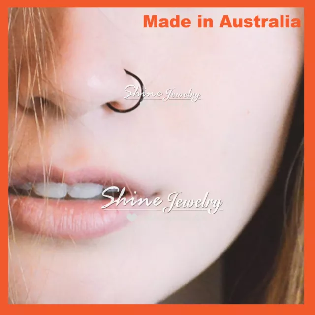 Titanium Ear Lip Nose Piercing Septum Seamless Segment Clicker Ring Hoop Sleeper 3