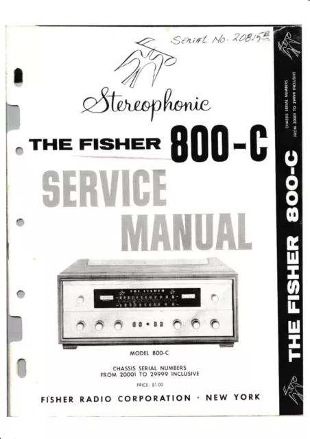 Service Manual-Anleitung für Fisher 800 C ab 20001