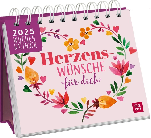 GROH VERLAG | Mini-Wochenkalender 2025: Herzenswünsche für dich