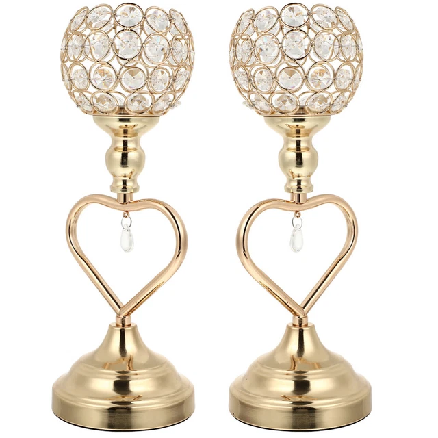 2 piezas delicado candelabro artista de cristal candelabro artístico romántico