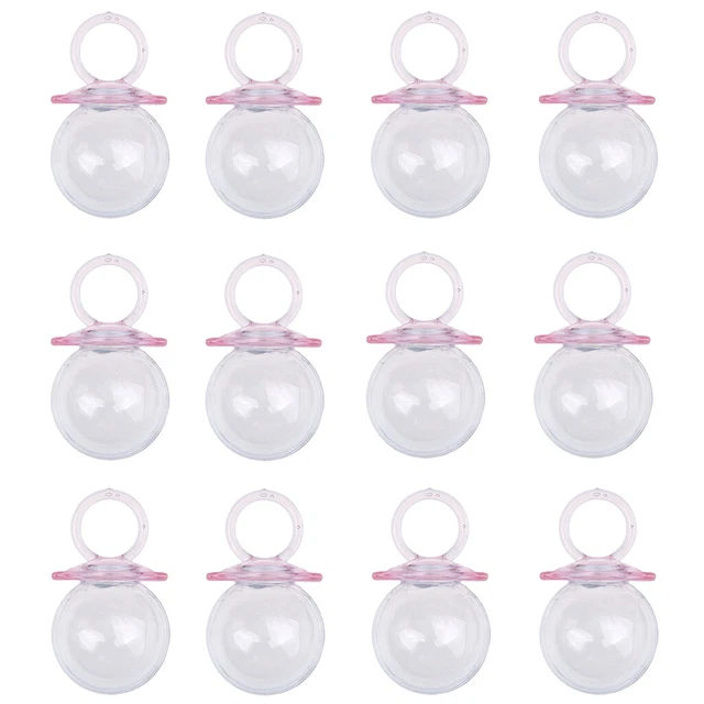 12X FILLABLE PACIFIER Shape Bottles Baby Shower Candy Sweet Boxes Favor