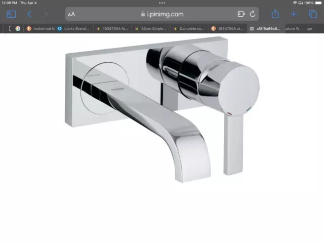 Grohe Allure Single Handle Wall Mount Bathroom Sink Faucet in Chrome 1938700A